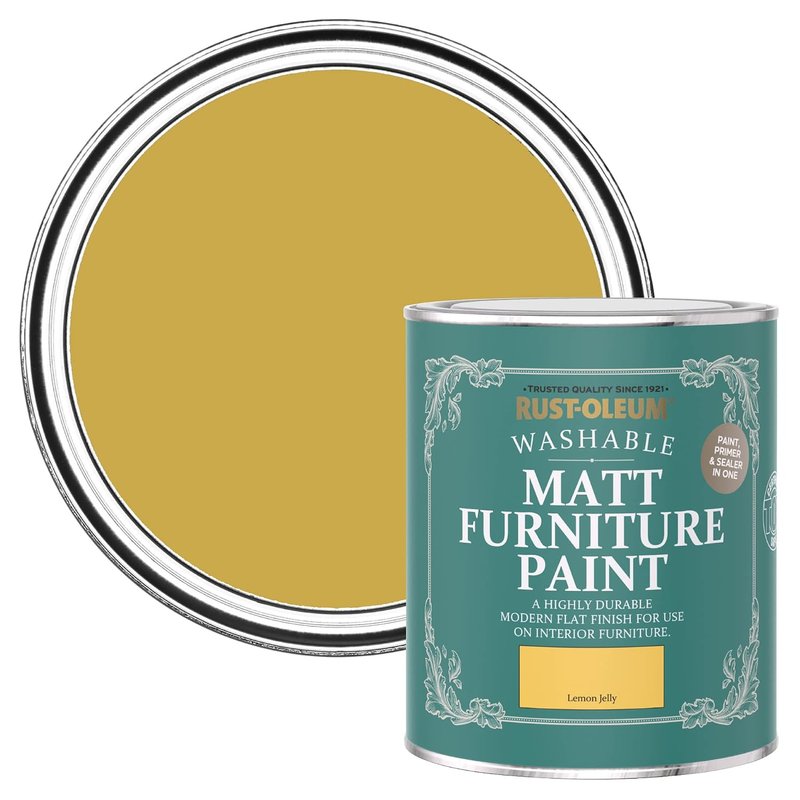 Rust-Oleum Yellow Furniture & Skirting Board Paint in Matt Finish - Lemon Jelly 750ml