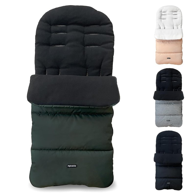 My Babiie Footmuff - Fleece Lined Cosytoes, Universal Fitting for Pushchair, Stroller, Buggy & Pram, Dual Layer, Showerproof, Accessory for Baby - Forest Green