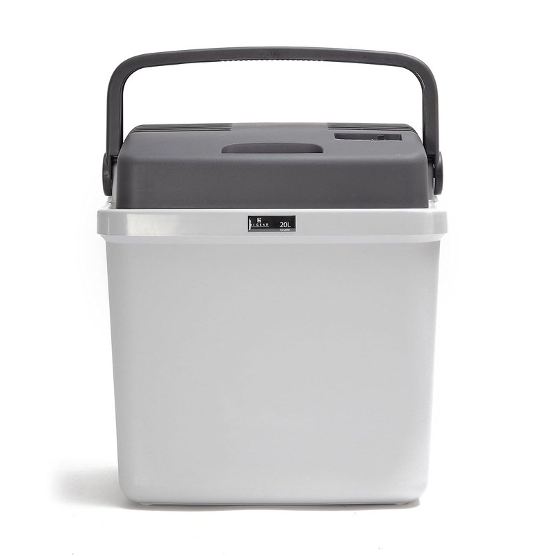 Hi-Gear 20 Litre Cooler with Integrated Handle & 12V Car Plug, Portable, Spacious & Insulated, Electric Cool Box, Ideal for Camping, Picnics & Festivals (Mid Grey, 20 Litre)