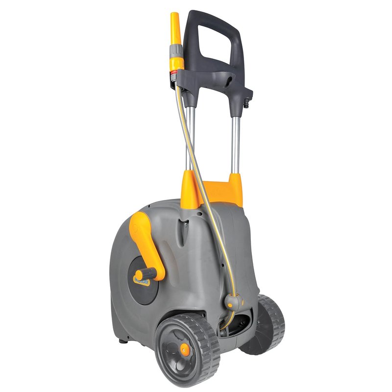 HOZELOCK - Fast Reel Cart 40m : Reel on Wheels 40m + 2m (Feeder Hose), Ergonomic Streamlined Cart, Easy and Extremely Practical to Use, [2450R0000], Yellow
