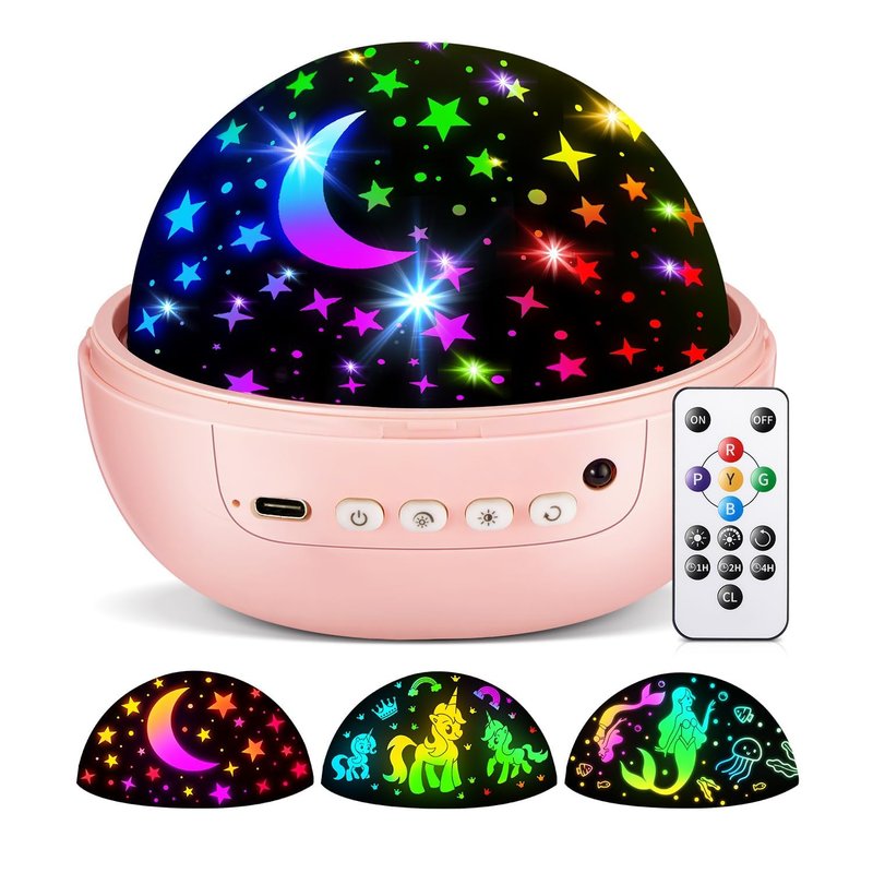 COOLNIGHT Unicorn Gifts for Girls,【93 Modes+Remote】 Sensory Lights, 3 Timer&3 Brightness Kids Night Light Projector,360° Rotate Star Projector,Unicorn Toys Gifts for 4 Year Old Girl,Girls Room Decor