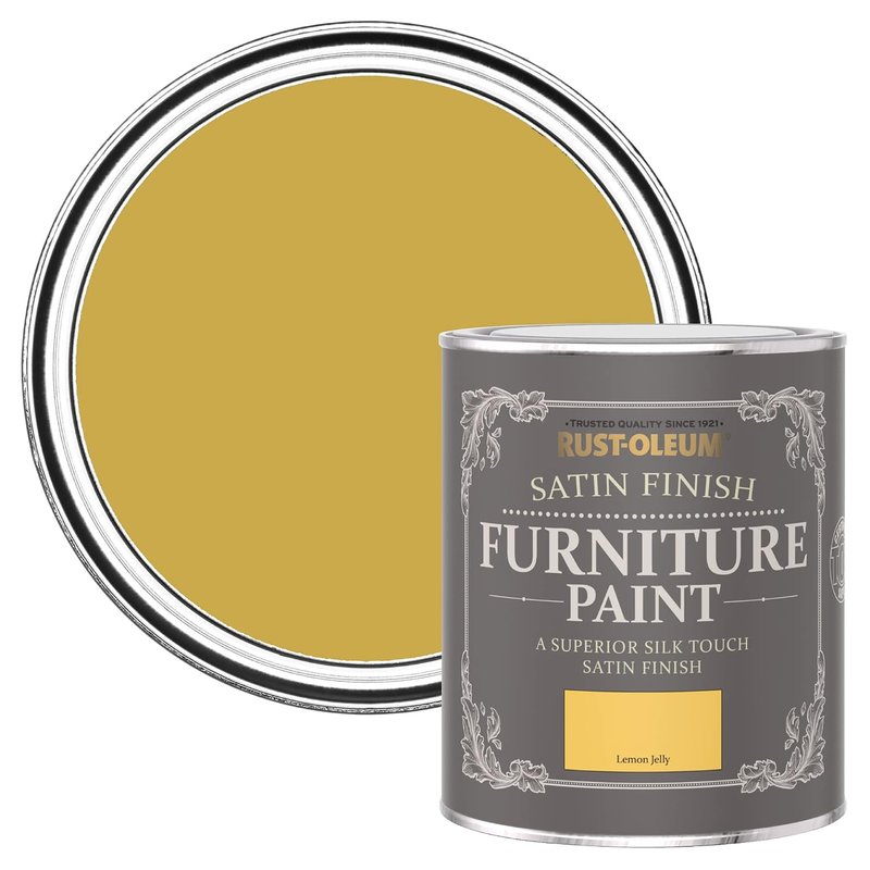 Rust-Oleum Yellow Furniture & Skirting Board Paint in Satin Finish - Lemon Jelly 750ml