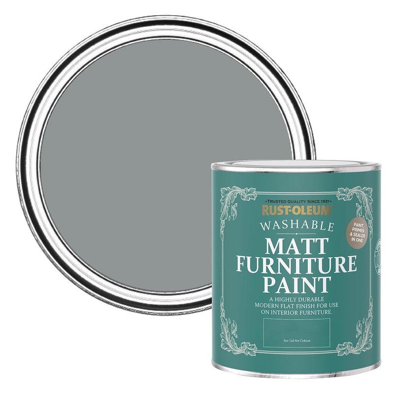 Rust-Oleum Mid Grey Furniture & Skirting Board Paint in Matt Finish - Mid-Anthracite 750ml