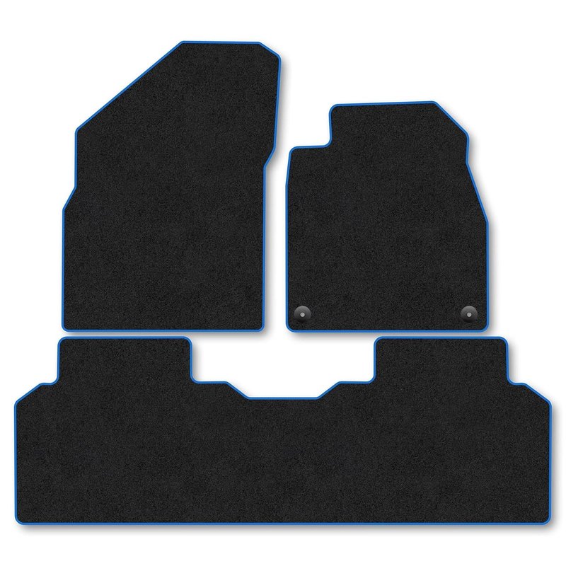 Kia EV4 (2025+) Car Mats Accessories Tailored Fit Carpet Floor Mats Non Slip Blue Trim Full Coverage Compatible Accessory Front Rear Set Anti Slip Granulated Backing Hand-Finished Clips