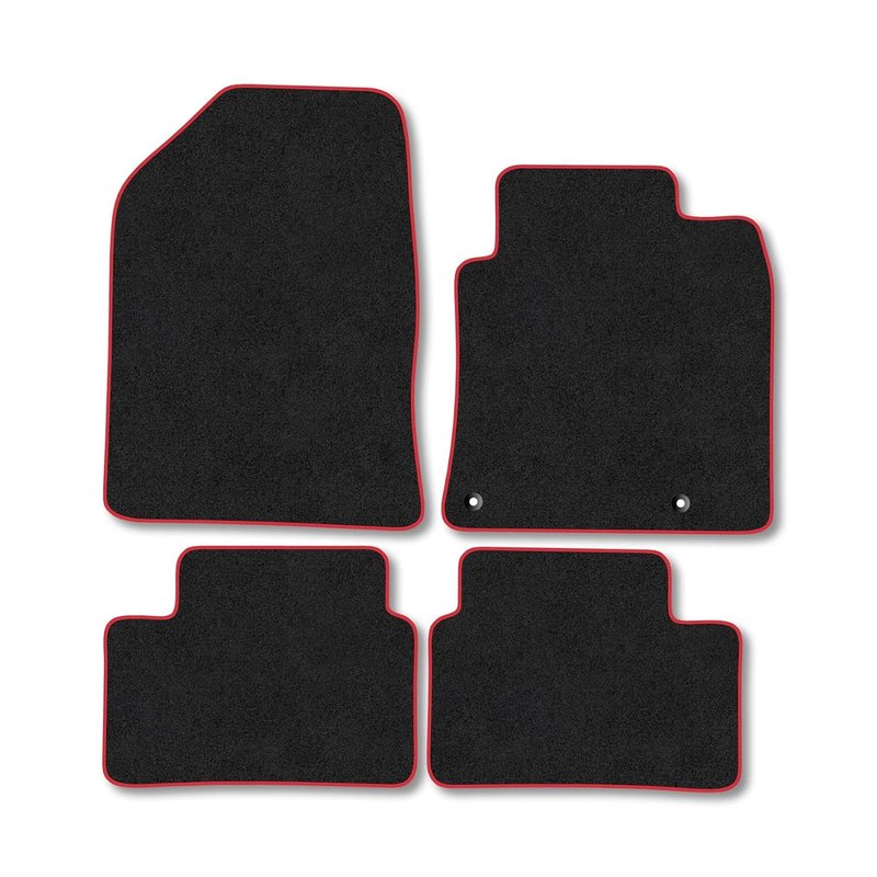Kia XCeed (2019+) Car Mats Accessories Tailored Fit Carpet Floor Mats Non Slip Red Trim Accessory Compatible Front Rear Set Anti Slip Backing Custom Fit Hand-Finished Full Coverage Clips