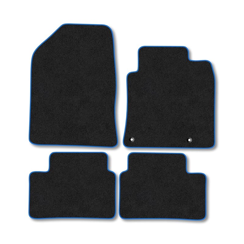 Kia XCeed (2019+) Car Mats Accessories Tailored Fit Carpet Floor Mats Non Slip Blue Trim Full Coverage Compatible Accessory Granulated Backing Front Rear Set Anti Slip Hand-Finished Clips