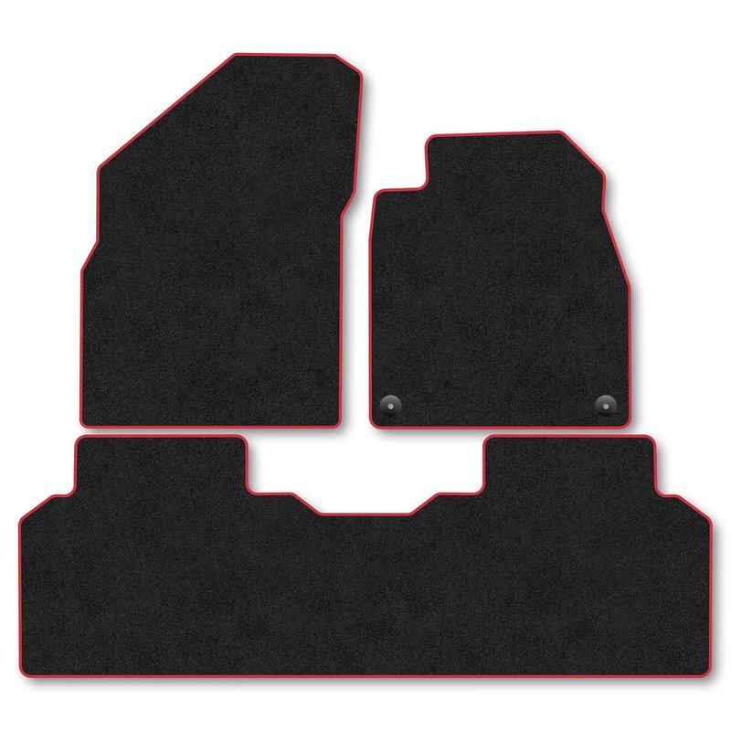 Kia EV4 (2025+) Car Mats Accessories Tailored Fit Carpet Floor Mats Non Slip Red Trim Full Coverage Compatible Accessory Front Rear Set Anti Slip Granulated Backing Hand-Finished Clips