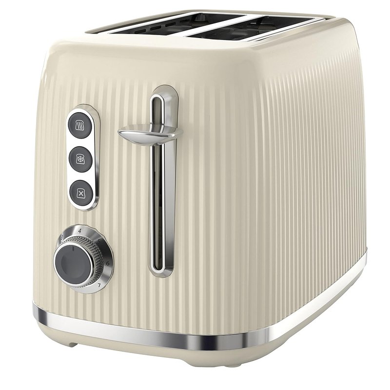 Breville Bold 2 Slice Toaster with High-Lift & Wide Slots | Cream & Silver Chrome [VTR003]