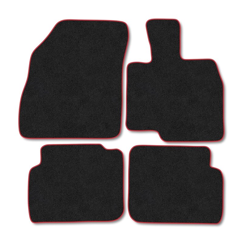 Chery Tiggo 7 Plug in hybrid (2025+) Car Mats Tailored Fit Carpet Floor Mats Non Slip Red Trim Full Coverage Compatible Accessory Front Rear Set Anti Slip Granulated Backing Hand-Finished Clips