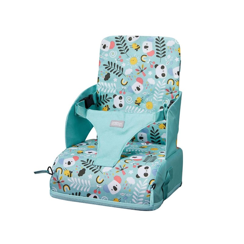 Nuby Travel Booster Seat – Compact and Foldable | Baby Sit Up Seat | Weaning Toddler Chair | Suitable for Ages 6 Months Plus (Panda)