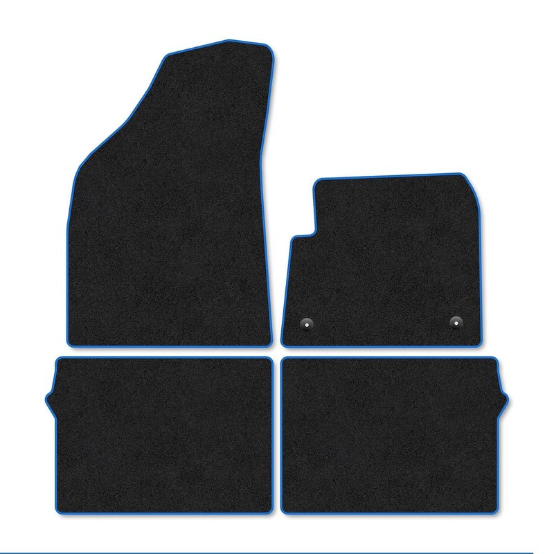 Vauxhall Frontera [Electric] (2025+) Car Mats Accessories Tailored Fit Carpet Floor Mats Non Slip Blue Trim Full Coverage Compatible Front Rear Set Anti Slip Granulated Backing Hand-Finished Clips