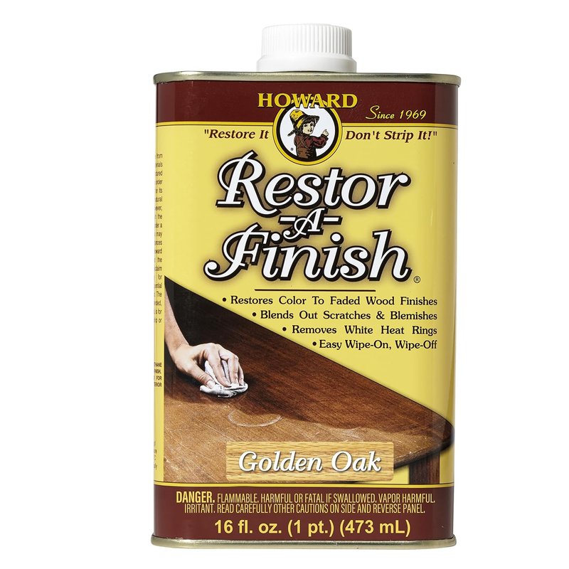 Howard Restor-A-Finish Golden Oak RF3016 Restore the Original Finish Remove Heat and Stain Marks on Wooden Furniture 473ml