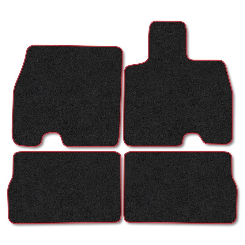 Jaecoo 5 (2025+) [EV] Car Mats Tailored Fit Carpet Floor Mats Non Slip Red Trim Full Coverage Compatible Accessory Front Rear Set Anti Slip Granulated Backing Hand-Finished Clips