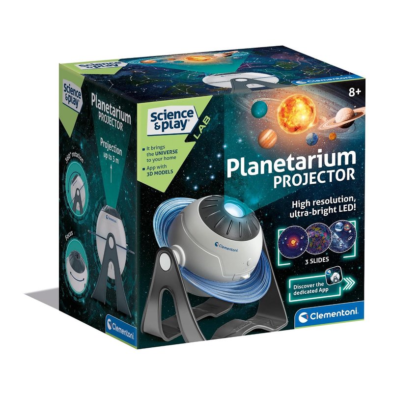 Clementoni- Star Projector: With Lights, AR App & Space Exploration (8+ Years)