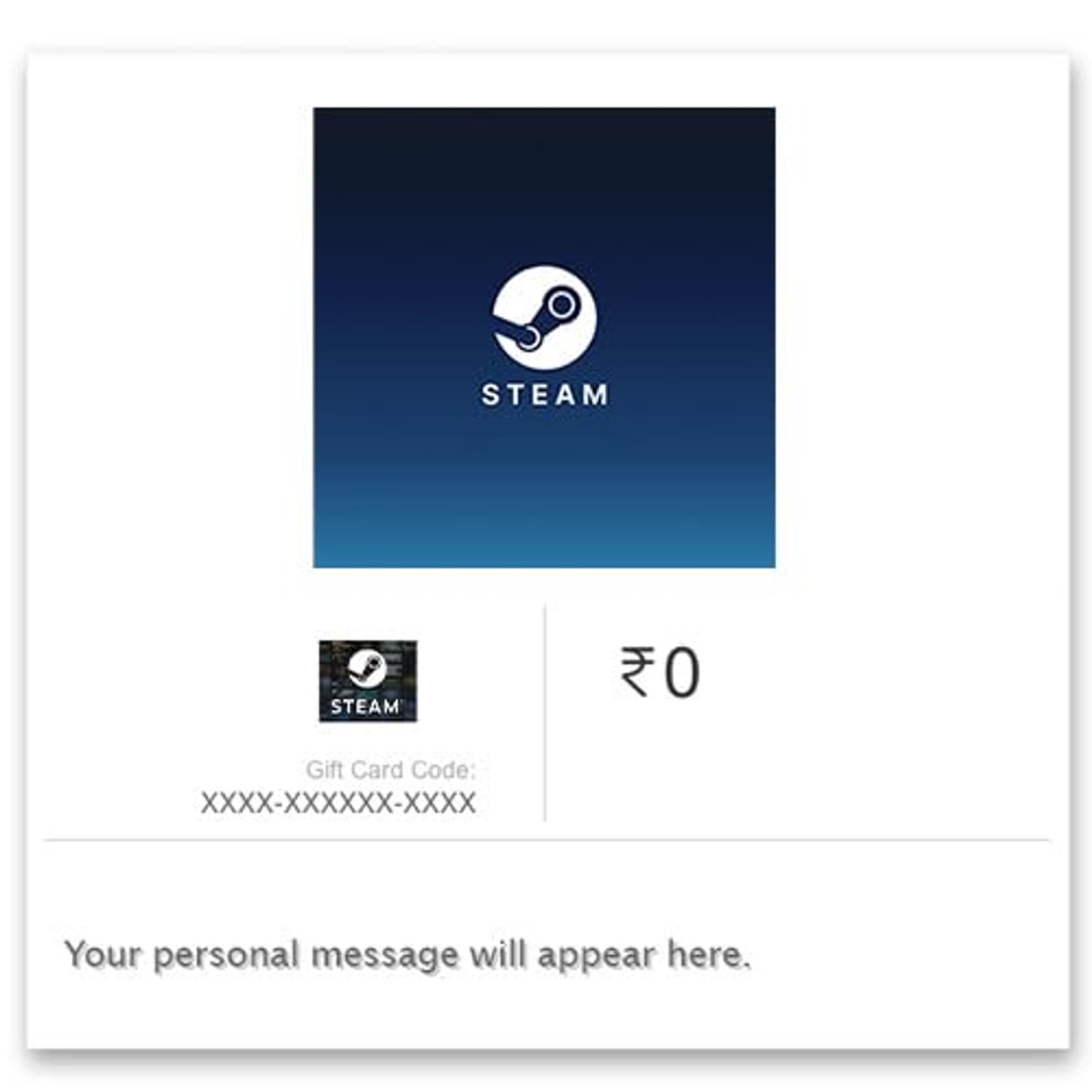 Valve Steam Gift Card