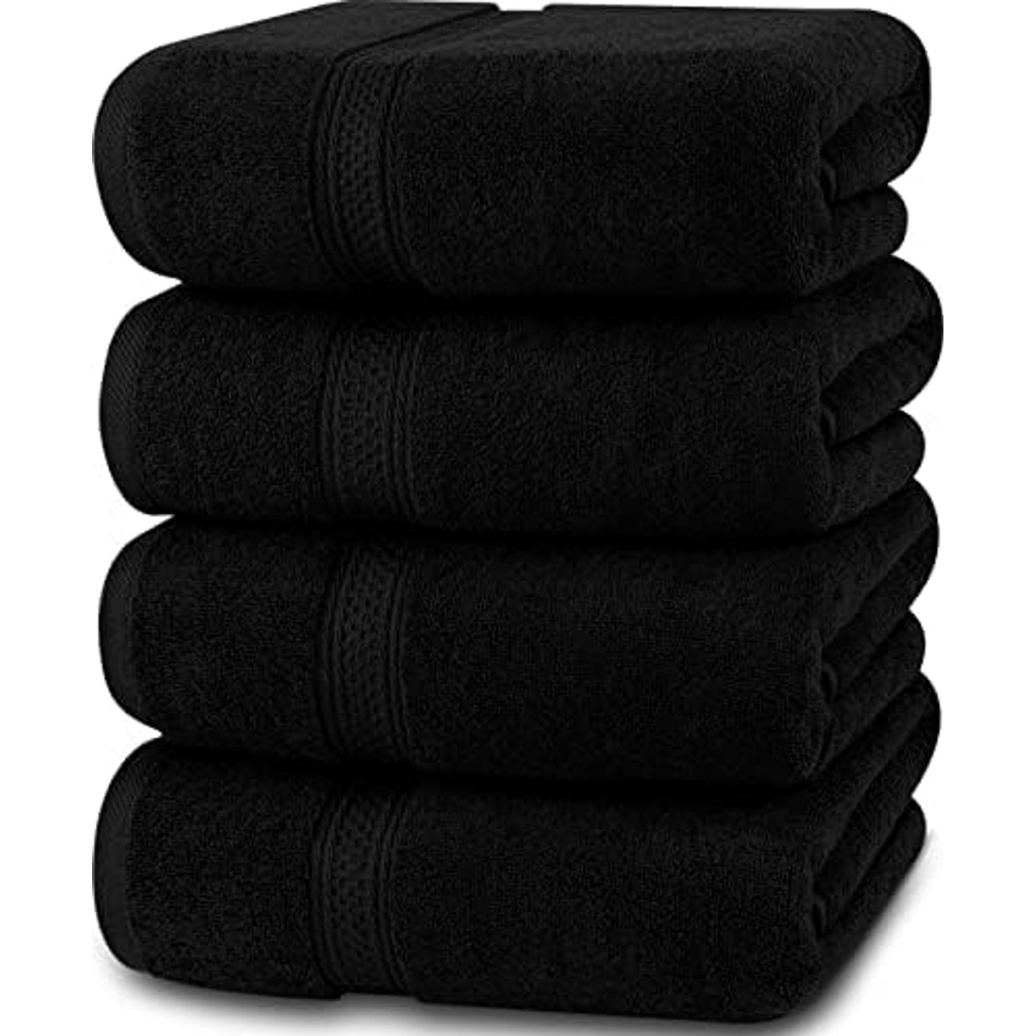 Utopia Towels - 16 Piece Bath Towels Set (69 x 137 CM) - Premium 100% Ring Spun Cotton - Quick Dry, Highly Absorbent, Soft Feel Towels, Perfect for Daily Use (Black)