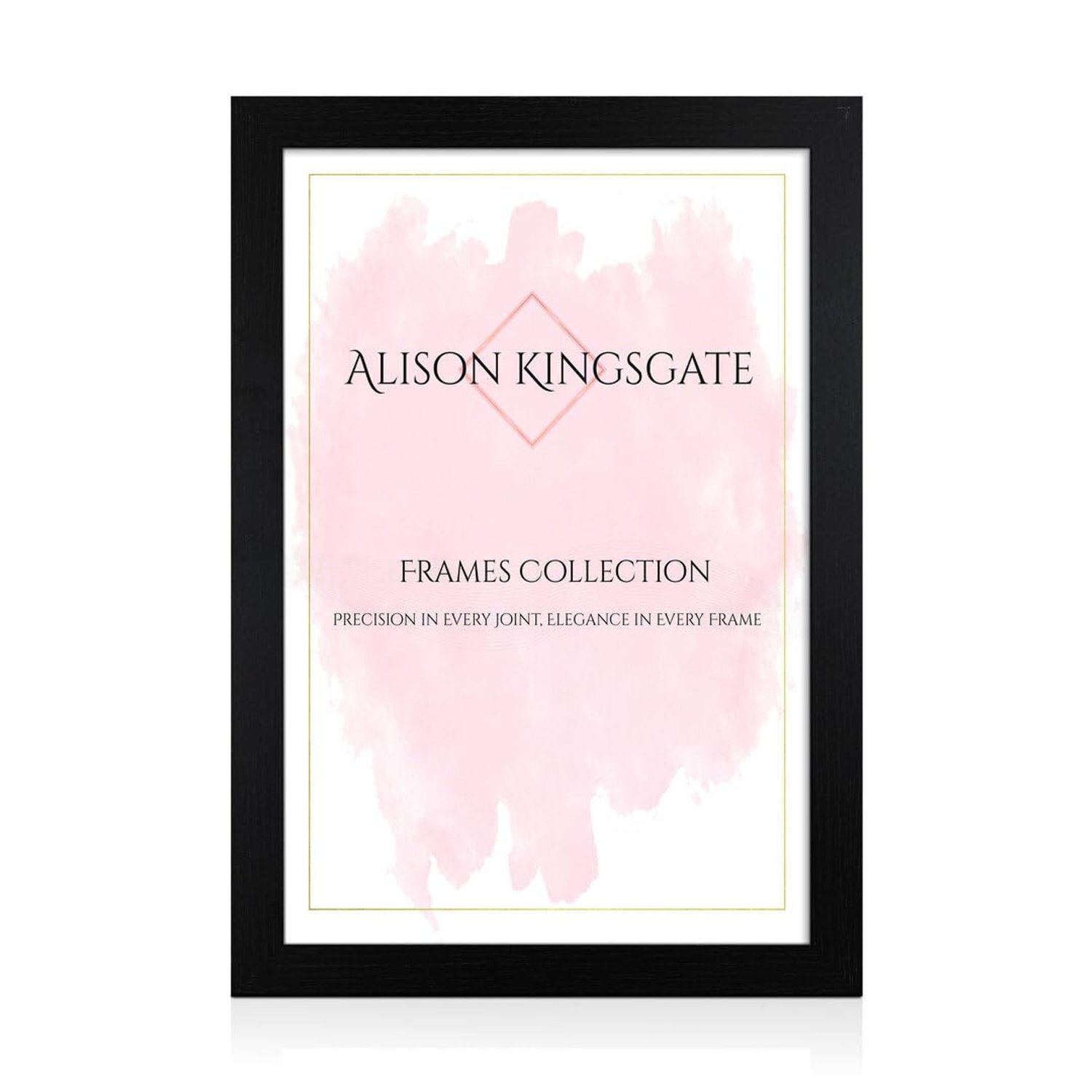 Alison Kingsgate Modern A1 Black Picture Frame - Engineered Wood Photo Frame with a Shatterproof Perspex Front - Ideal for Posters and Certificates - Suitable for Wall Mounting or Tabletop Display
