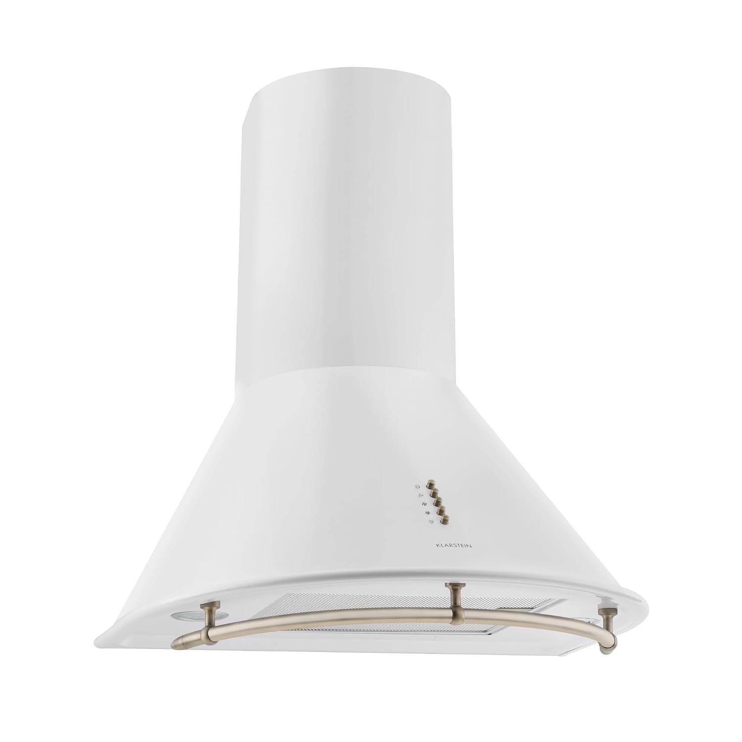Klarstein Lumio Neo Retro Cooker Hood - Convention and Extraction, 60cm, Max Extraction up to 610m3/h, Suitable for Wall Mouting, Two Framed LED Lamps, Extra Comfort, Stainless Steel, White