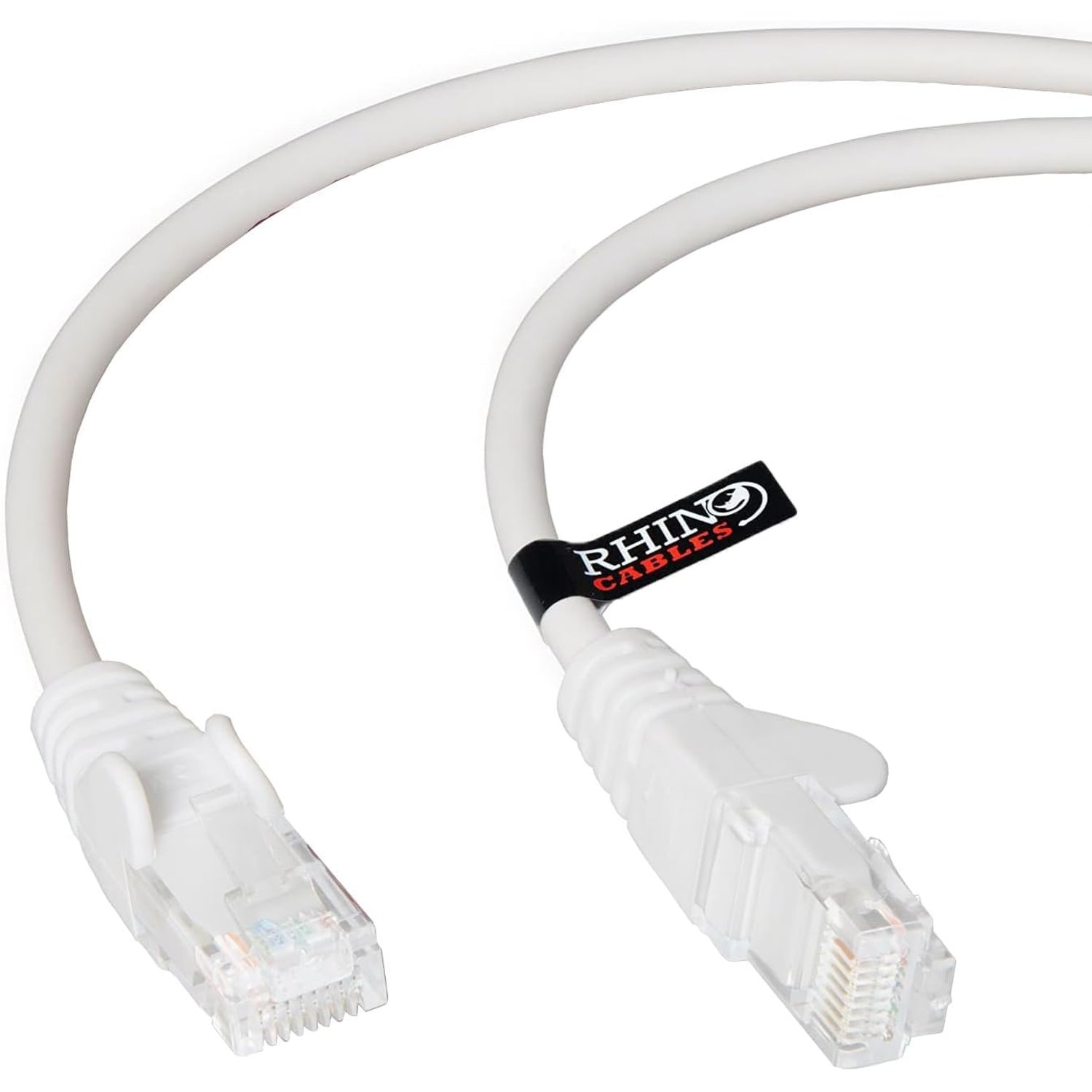 rhinocables CAT 5e High-Speed Ethernet Cable - Reliable LAN Network RJ45 Cable for Fast Internet & Data Transfer | Durable WiFi Broadband Cable for Gaming & Streaming, (12cm, White, Pack of 50)