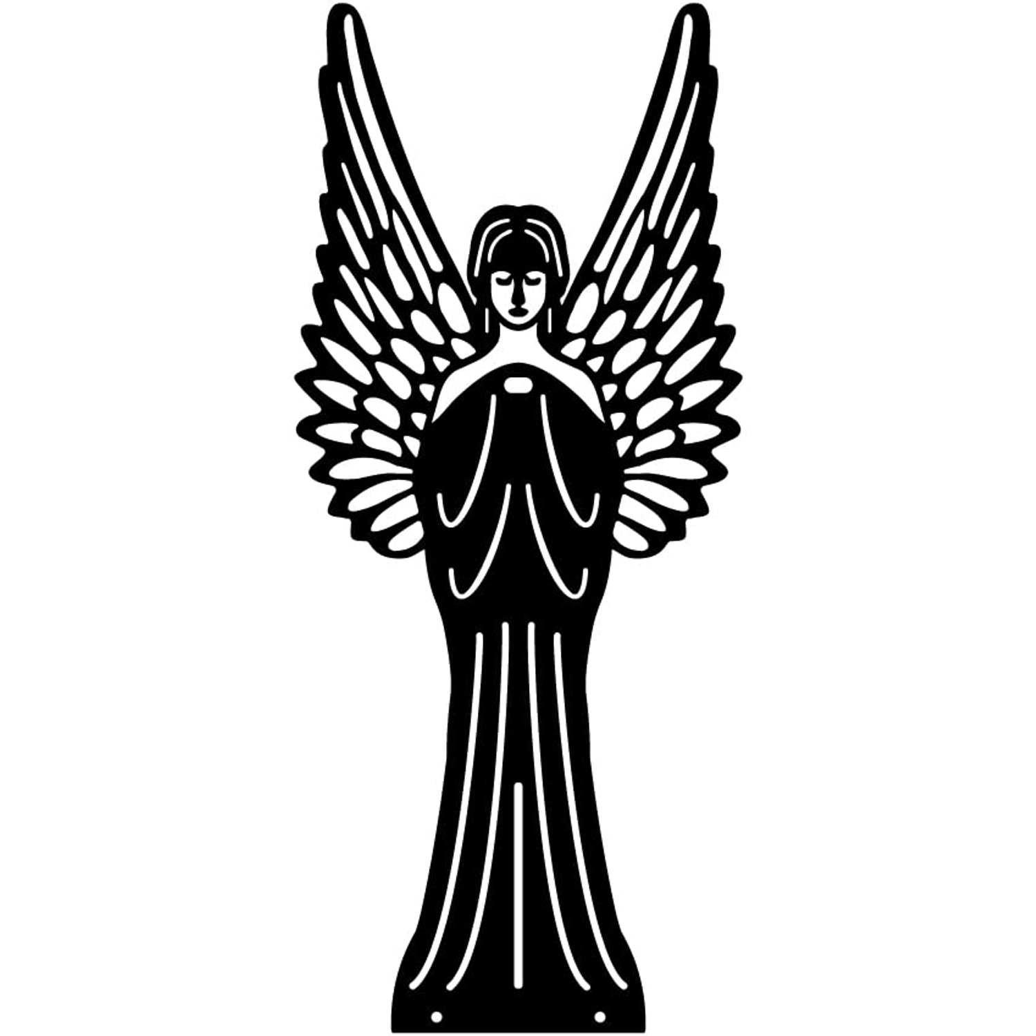 Tough and Easy Angel Figurines, Jet black, 2.00mm Steel, Heavy Duty, Highly Durable, Beautiful Ornament, complete with Stand