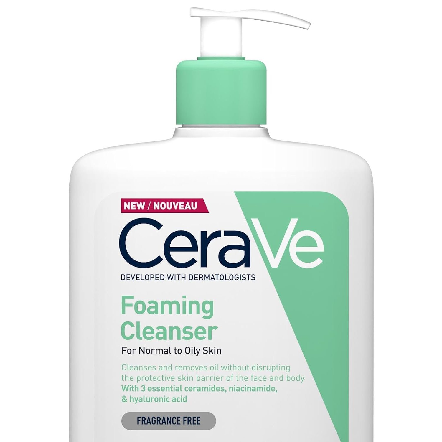 CeraVe Foaming Cleanser with Niacinamide for Normal to Oily Skin, 1L
