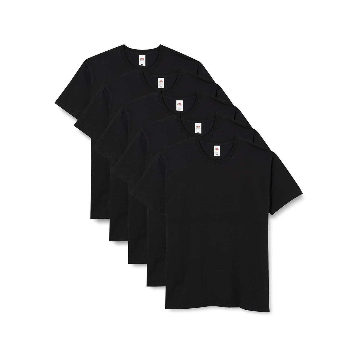 Fruit of the Loom Men's Iconic, lightweight Ringspun Tee, 5 Pack T-Shirt, Black (Black 36), Medium (Size:M) (pack of 5)