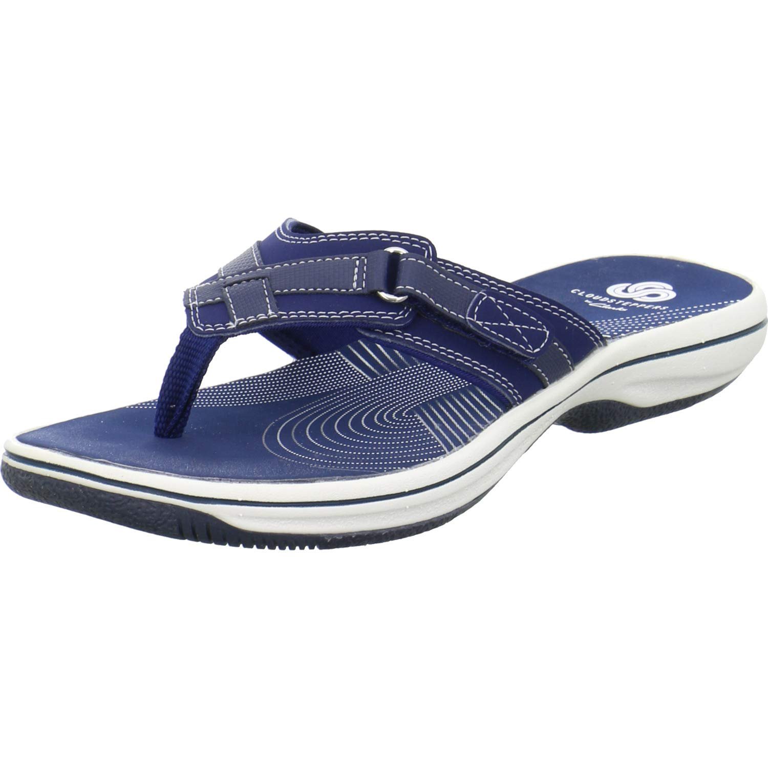 Clarks Brinkley Sea, Women’s Flip Flop, Blue (Navy Synthetic -), 3 UK (35.5 EU)