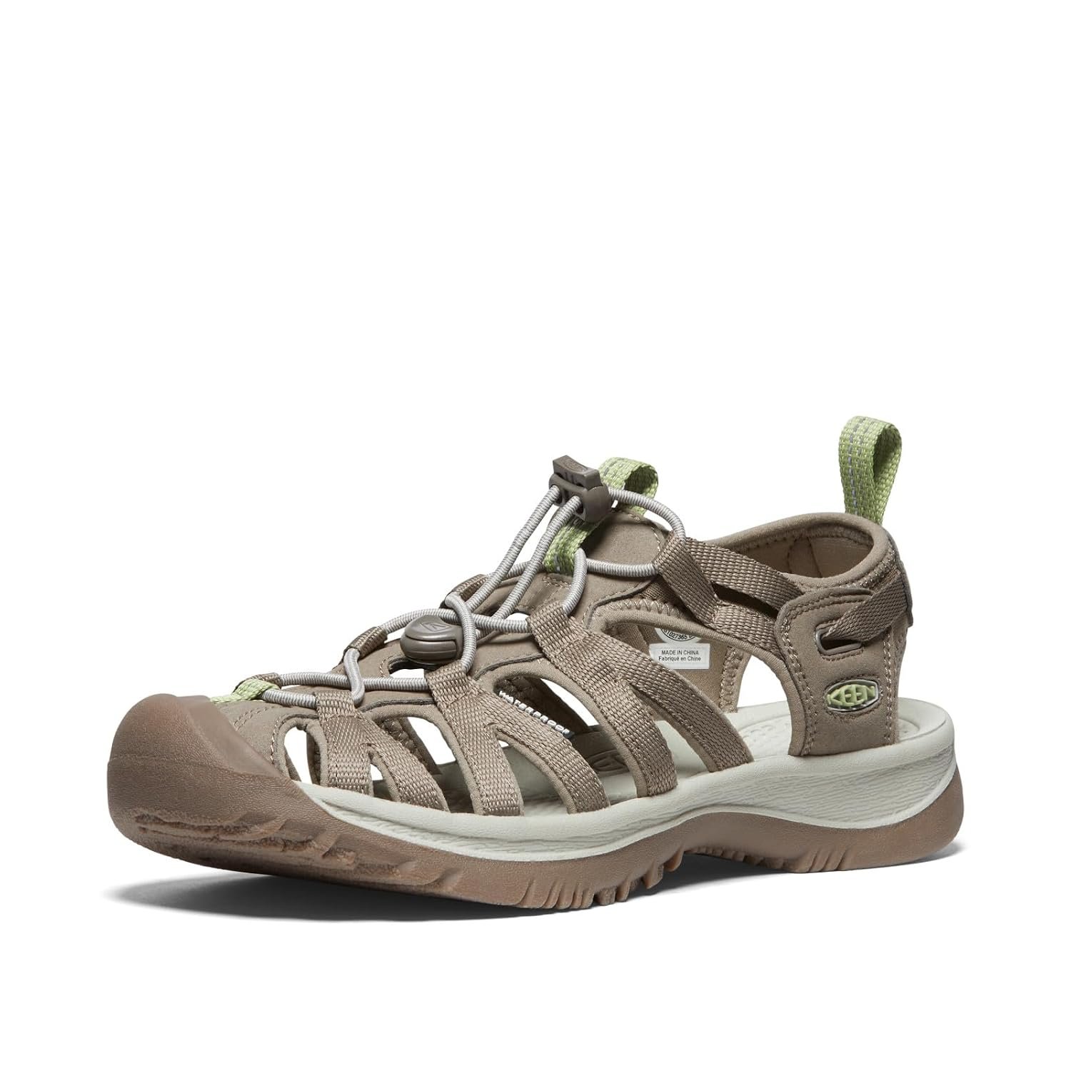KEEN Women’s Whisper Closed Toe Durable Comfortable Easy On Washable Adventure Sandals, Timberwolf/Tarragon, 4 UK