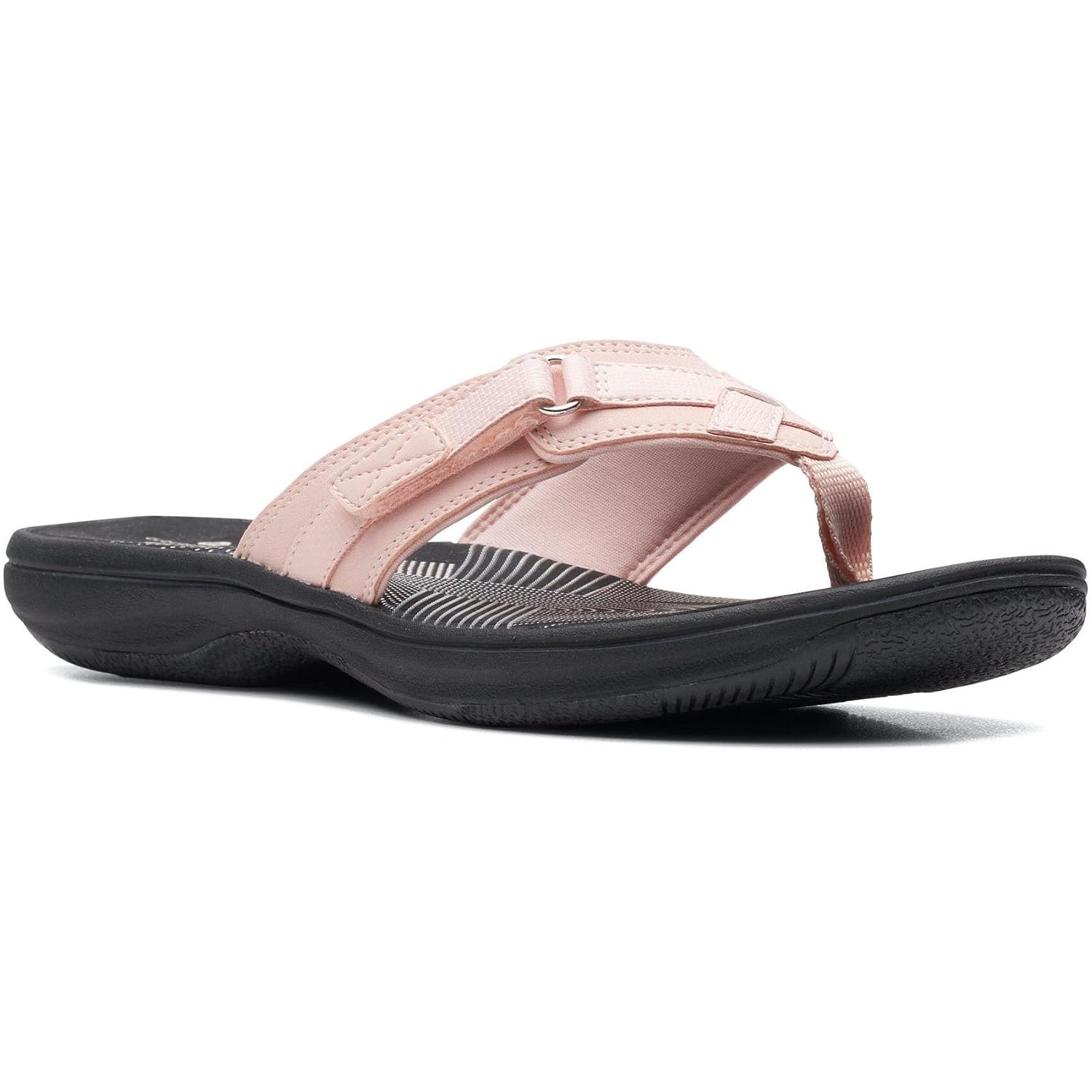 Clarks Womens Breeze Sea, Blush Synthetic/Black Sole, 11