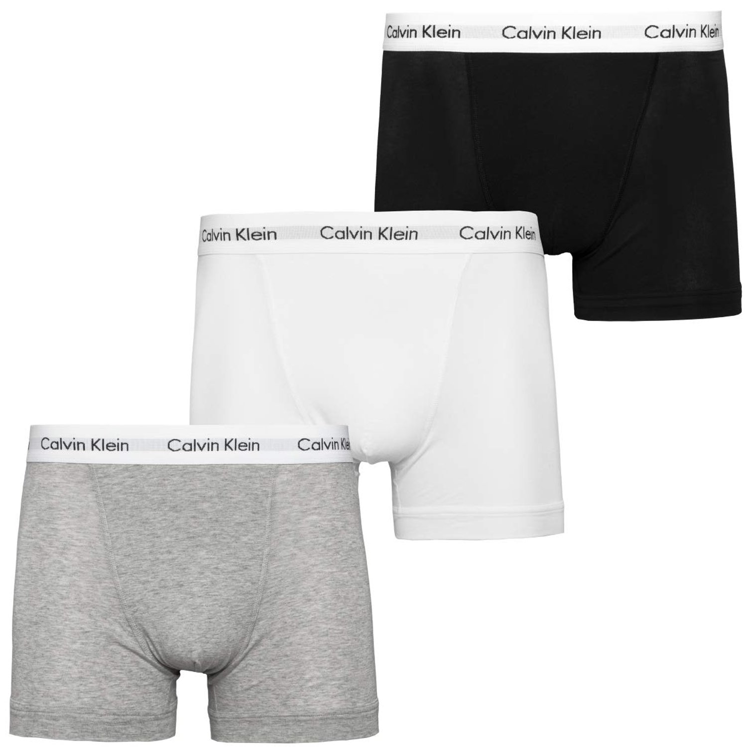 Calvin Klein Men's 3 Pack Cotton Stretch Boxer Briefs, White/Grey/Black, Medium