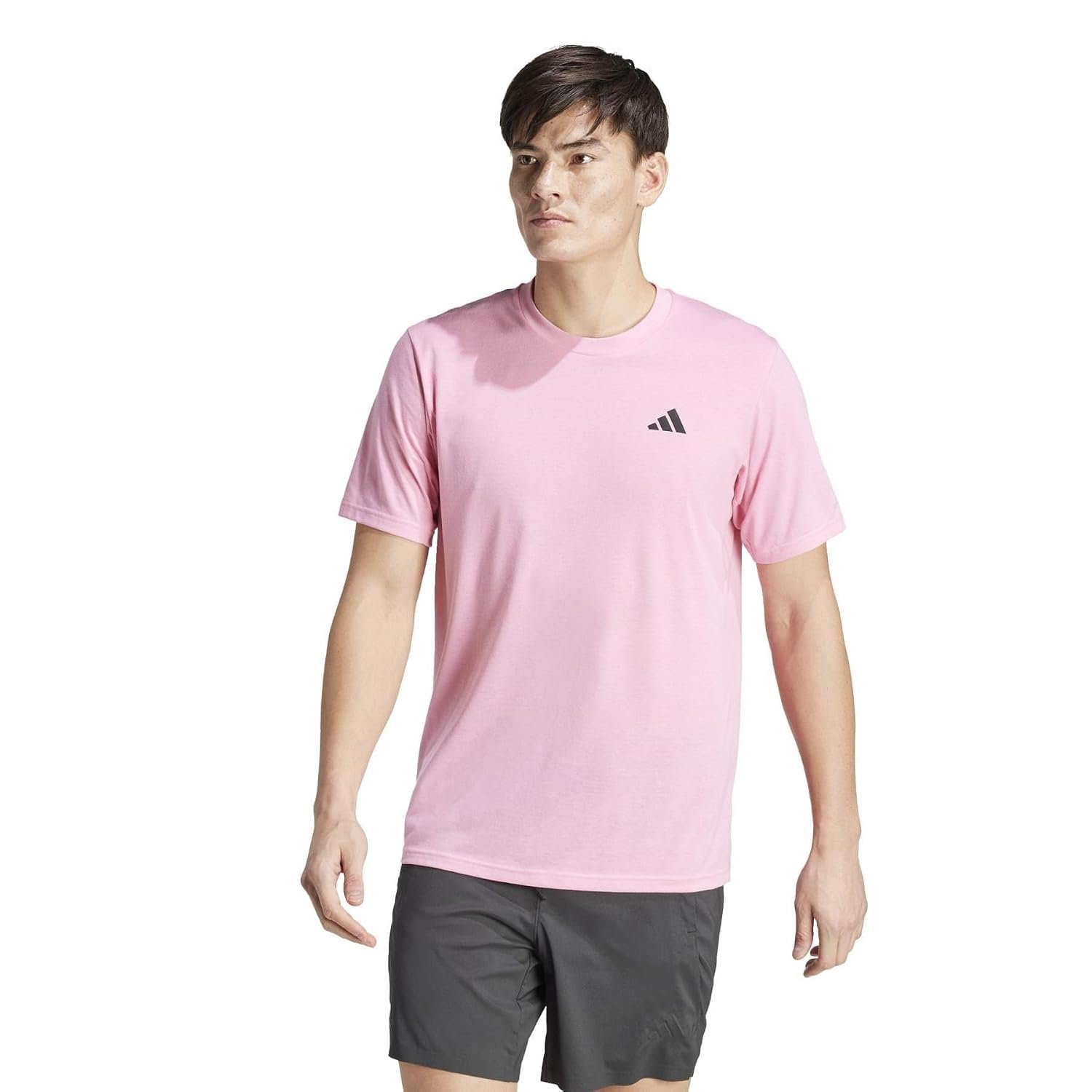 adidas Men's Essentials Feel Ready Training T-Shirt, Bliss Pink/Black, S