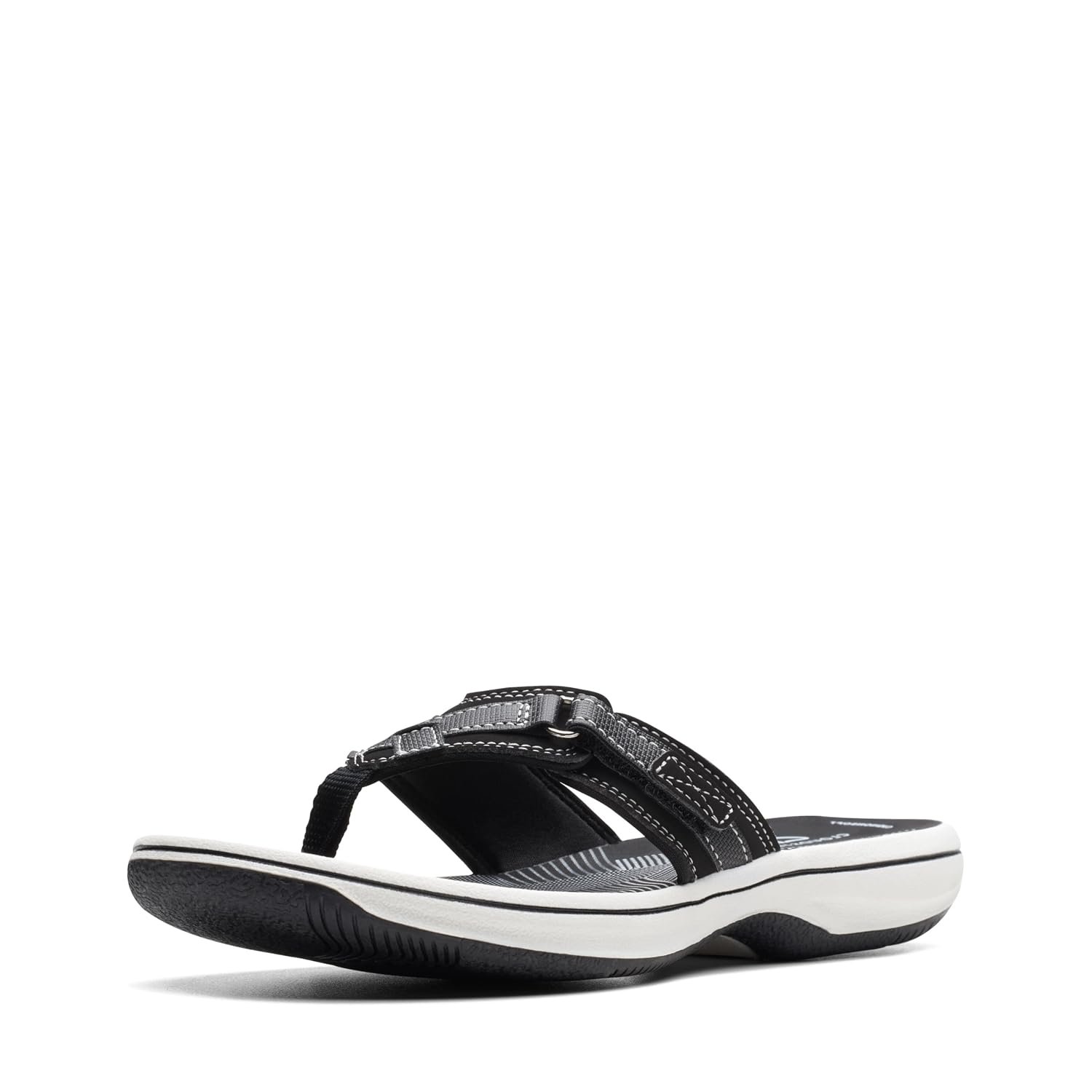 Clarks Women's Breeze Sea Flip Flop, New Black Synthetic, 8.5 UK