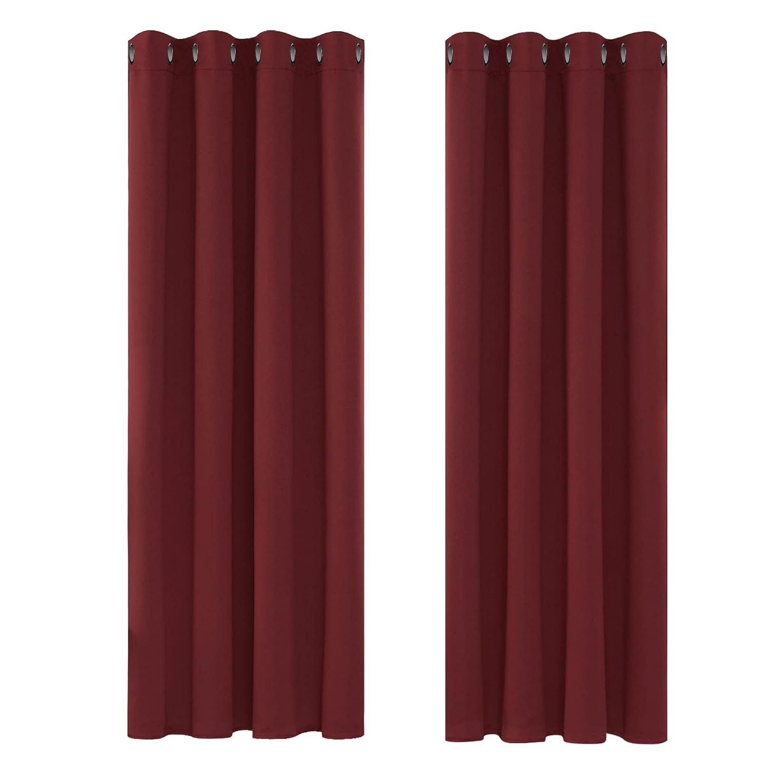 Deconovo Christmas Decoration Blackout Curtains Red Thermal Insulated Eyelet Blackout Curtains 46 x 72 Inch Red One Pair
