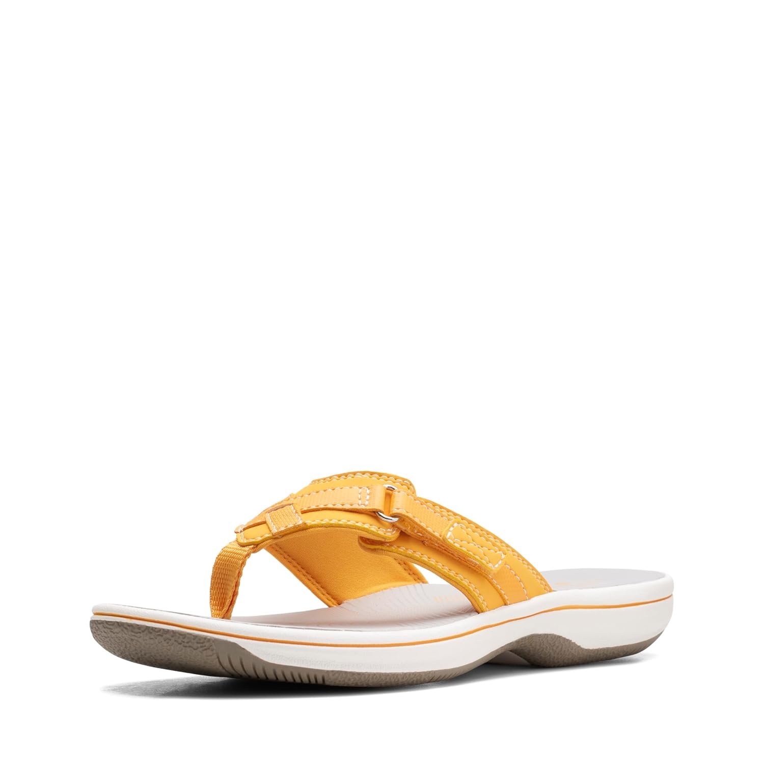Clarks Women's Breeze Sea Flip-Flop, Burnt Yellow Synthetic, 4.5 UK