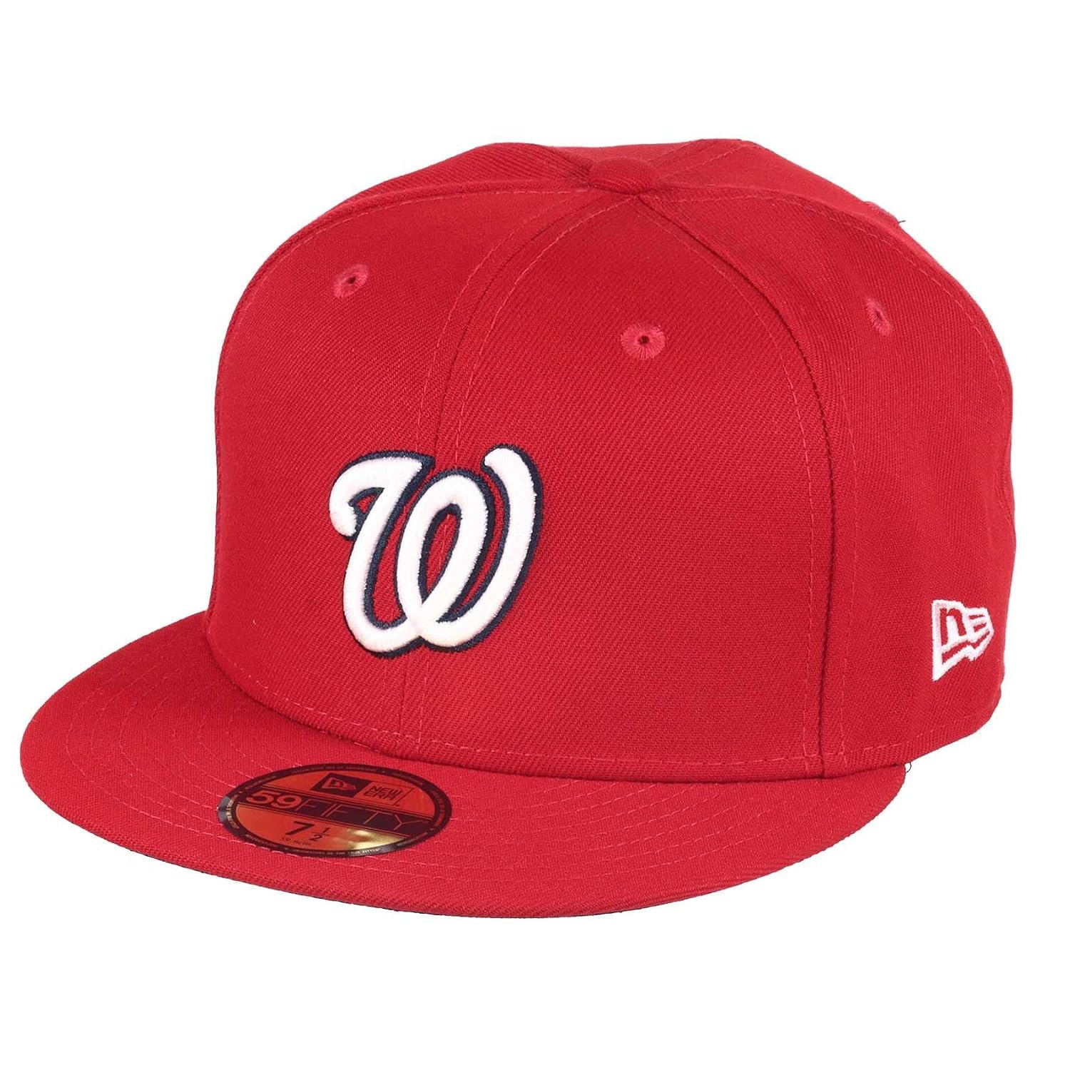New Era Washington Nationals MLB Cap 59Fifty Basecap Baseball Kappe Rot - 7 5/8-61cm (XL)