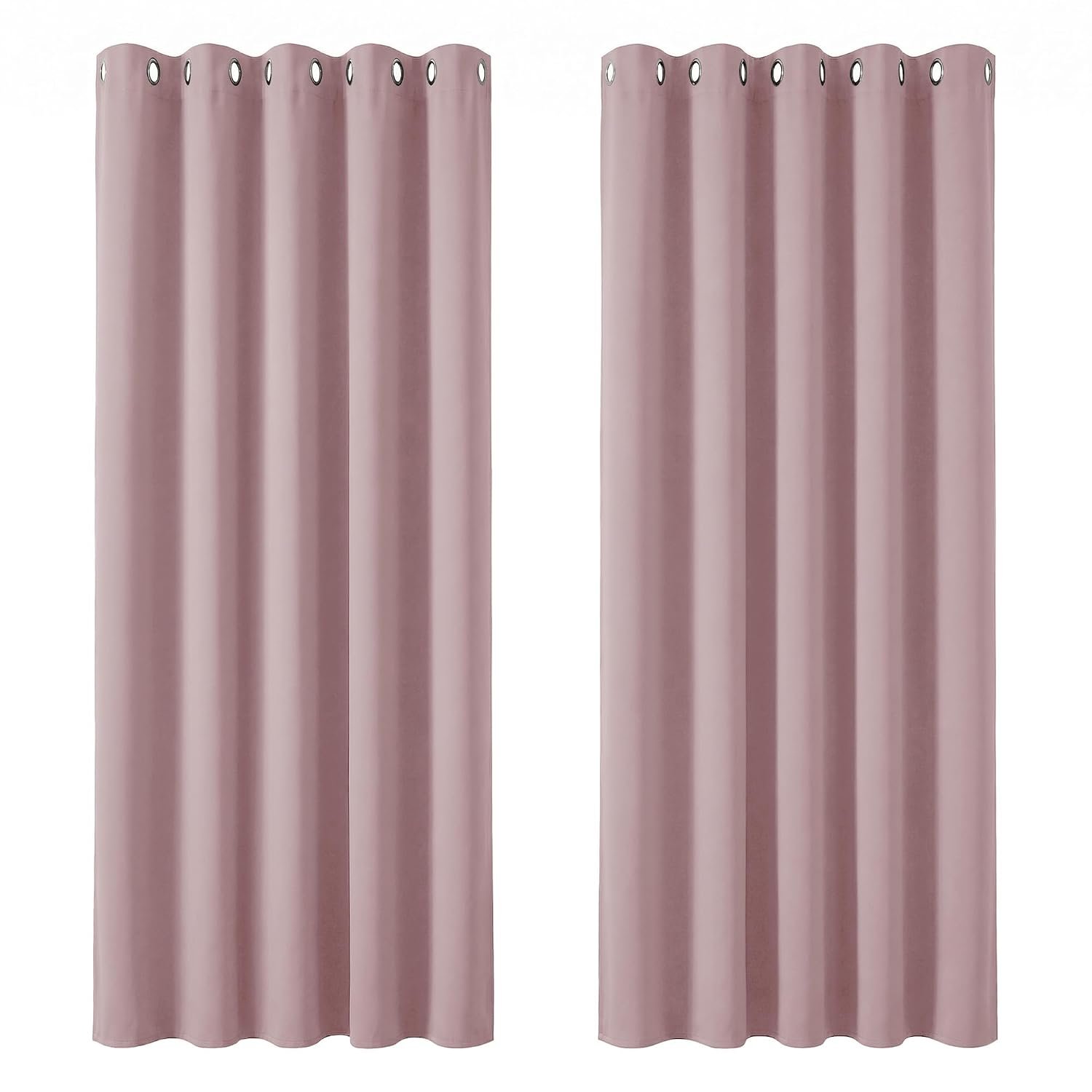 Deconovo Super Soft Thermal Insulated Blackout Curtains Eyelet Curtains Bedroom 66 x 72 Inch Pink Lavender 2 Panels