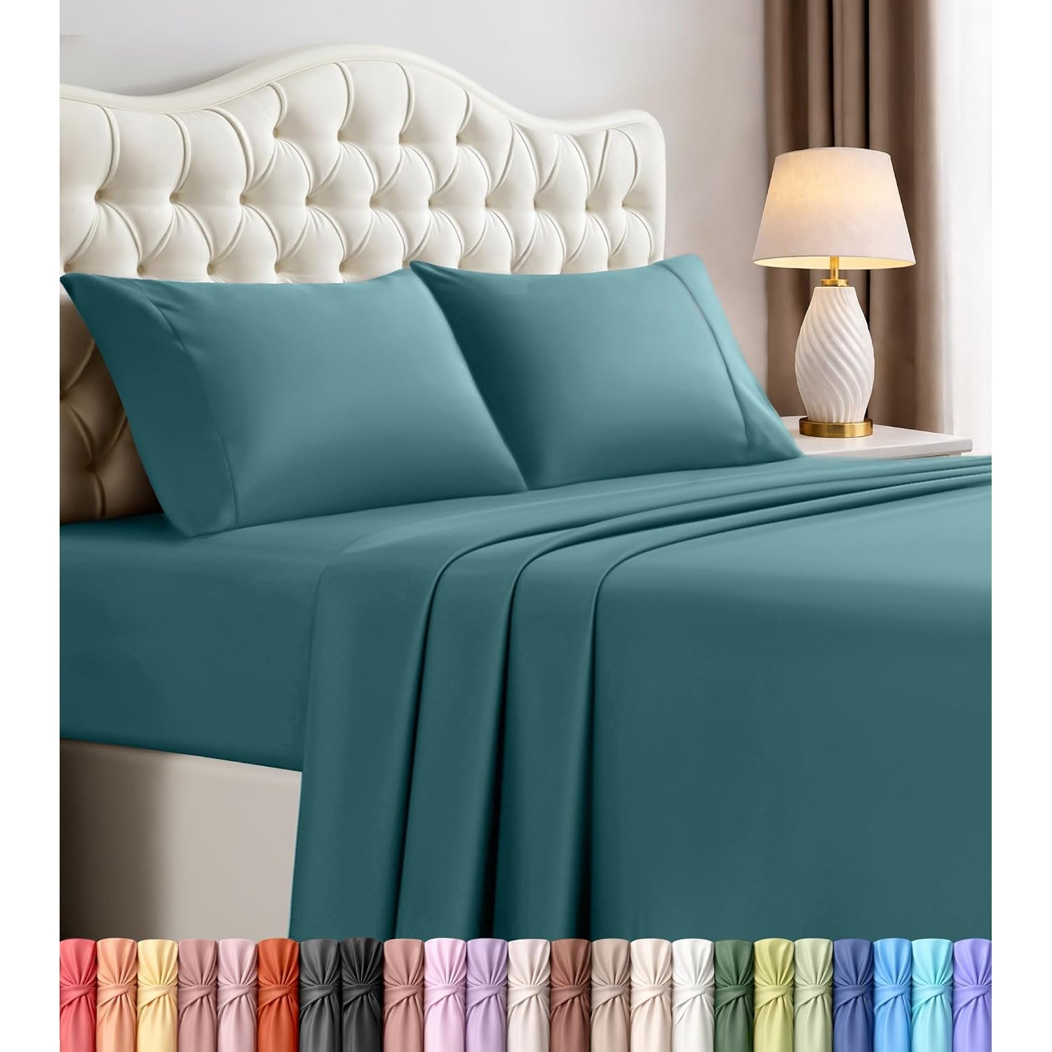 Utopia Bedding King Sheets - 4 Piece Bedding - Brushed Microfiber - Shrinkage and Fade Resistant - Easy Care (King, Denim Blue)