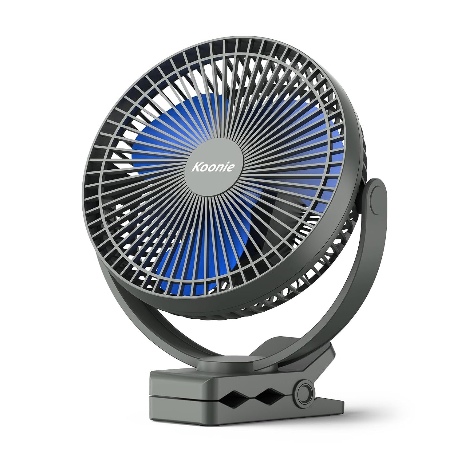 Koonie 10000mAh Clip on Fan, 8 Inch Portable Fans, Rechargeable USB Fan, 360° Rotate & 4 Speeds, Strong Airflow, Sturdy Clamp for Office Desk Golf Car Outdoor Travel Camping Tent Gym Treadmill