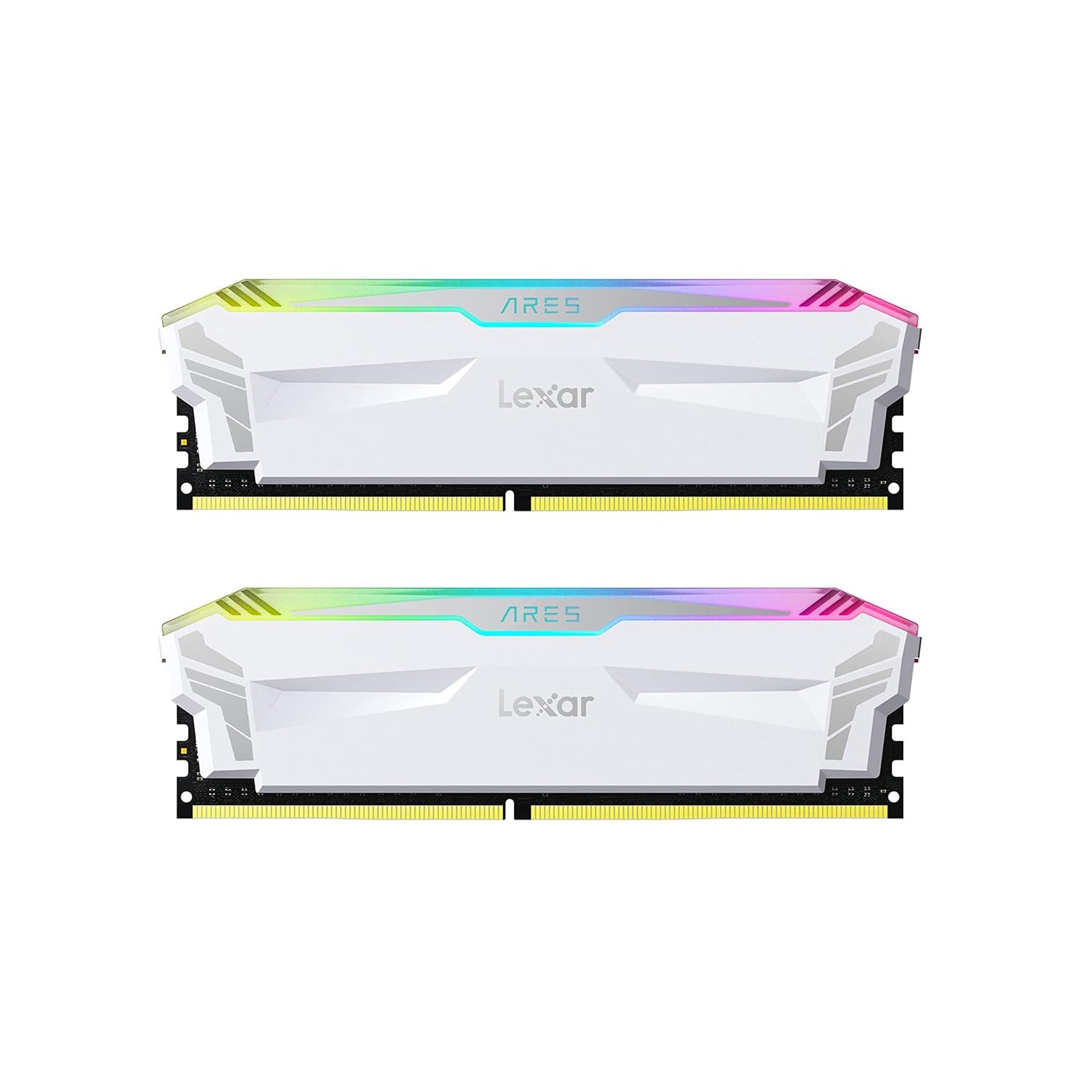 Lexar ARES RGB DDR4 RAM 16GB Kit (2x8GB) 4000 MHz, DRAM 288-Pin U-DIMM Desktop Memory, XMP 2.0 High Performance Computer Memory, CL18-22-22-42, PC4-32000, White (LD4EU008G-R4000GDWA)