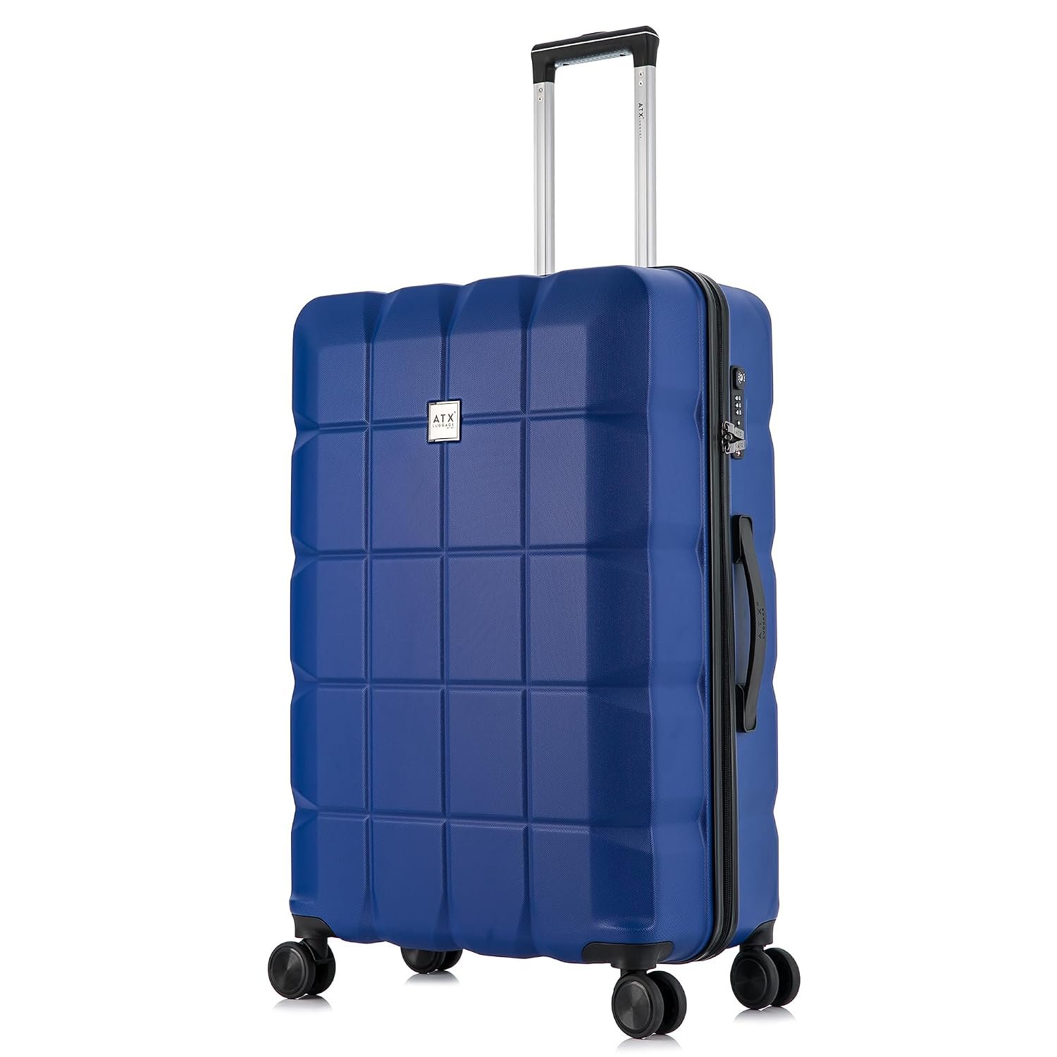 ATX Luggage Suitcase Large Hardshell 4 Dual Spinner Wheels Super Lightweight ABS Hold Check in with Built-in TSA Lock (Midnight Blue, 110 Liter)