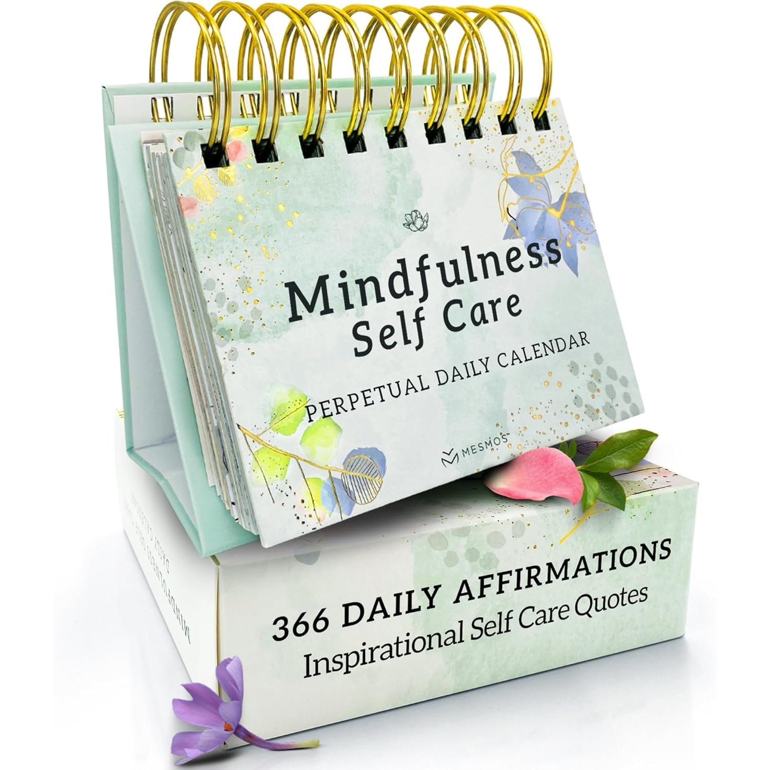 MESMOS 366 Daily Mindfulness Desk Calendar 2026 2027 & Beyond. Positive Affirmation, Spiritual & Inspirational Gifts for Women, Mental Health & Motivational Birthday Gifts, Sentimental Desk Decor