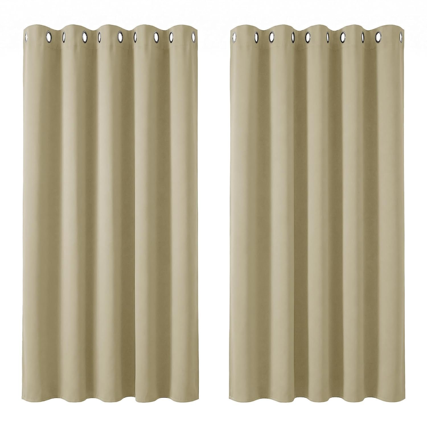 Deconovo Super Soft Blackout Curtains Mocha Super Soft Thermal Insulated Eyelet Curtains 66 x 72 Inch Drop Dark Mocha 2 Panels