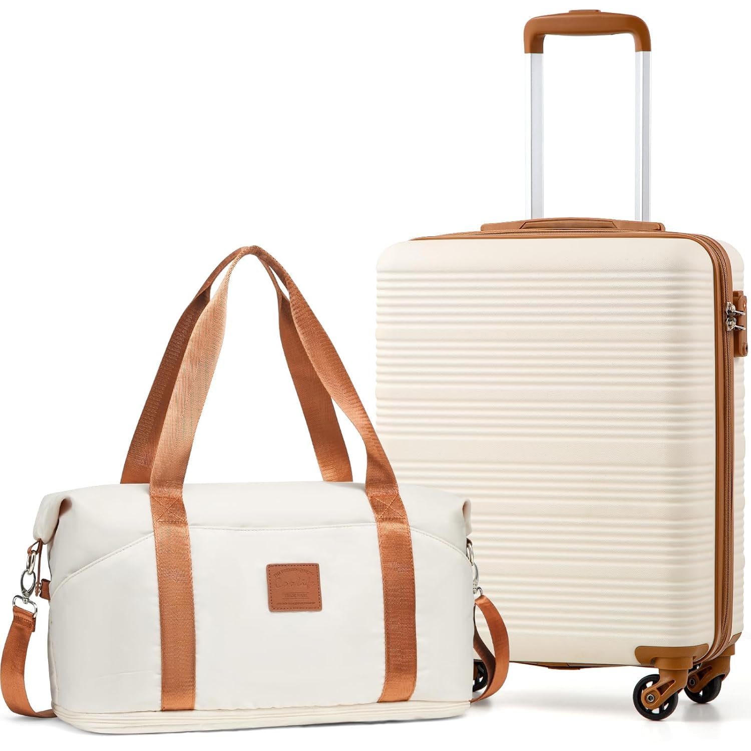 COOLIFE Cabin Suitcase, Ryanair Cabin Bags 55x40x20 and Easyjet Underseat Bag 45x36x20-30L, Hand Luggage with 4 Wheels, Telescopic Handle & TSA Lock | Lightweight Carry On Suitcase