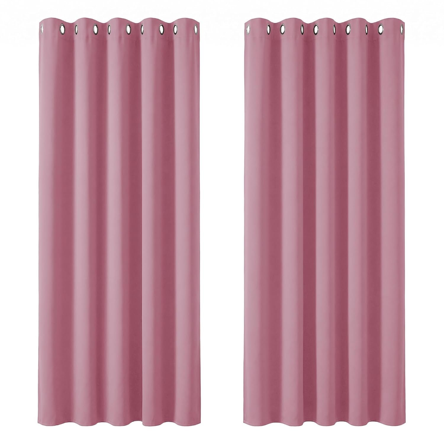 Deconovo Pink Blackout Curtains for Kids Thermal Insulated Eyelet Curtains Bedroom 66 x 72 Drop Inch Pink 2 Panels