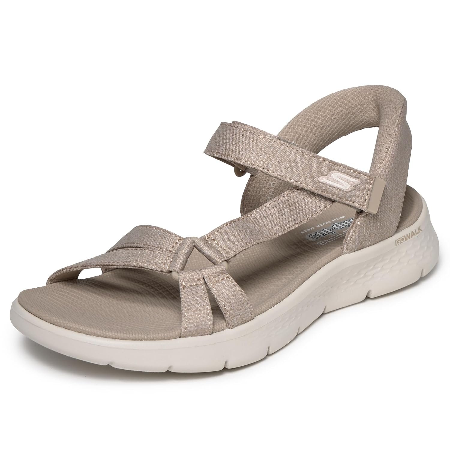 Skechers Women's Go Walk Flex Sandal Illuminate Sandals, Taupe Textile, 2 UK