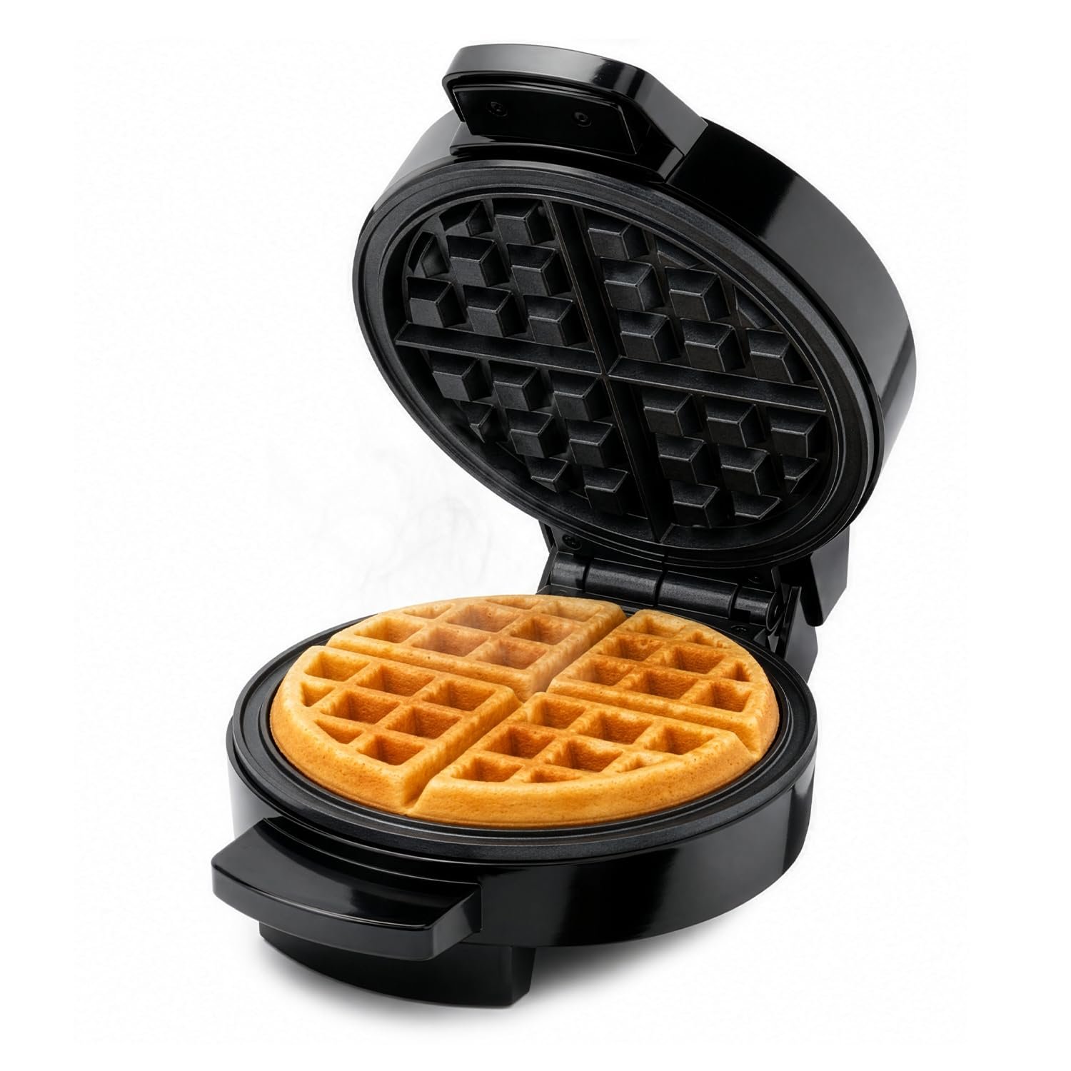 Global Gourmet - FULL SIZE American Waffle Maker Iron Machine 700W I Electric I Stainless Steel Mould I Non-Stick Coating I Recipes I Deep Cooking Plates I Adjustable Temperature Control - Black