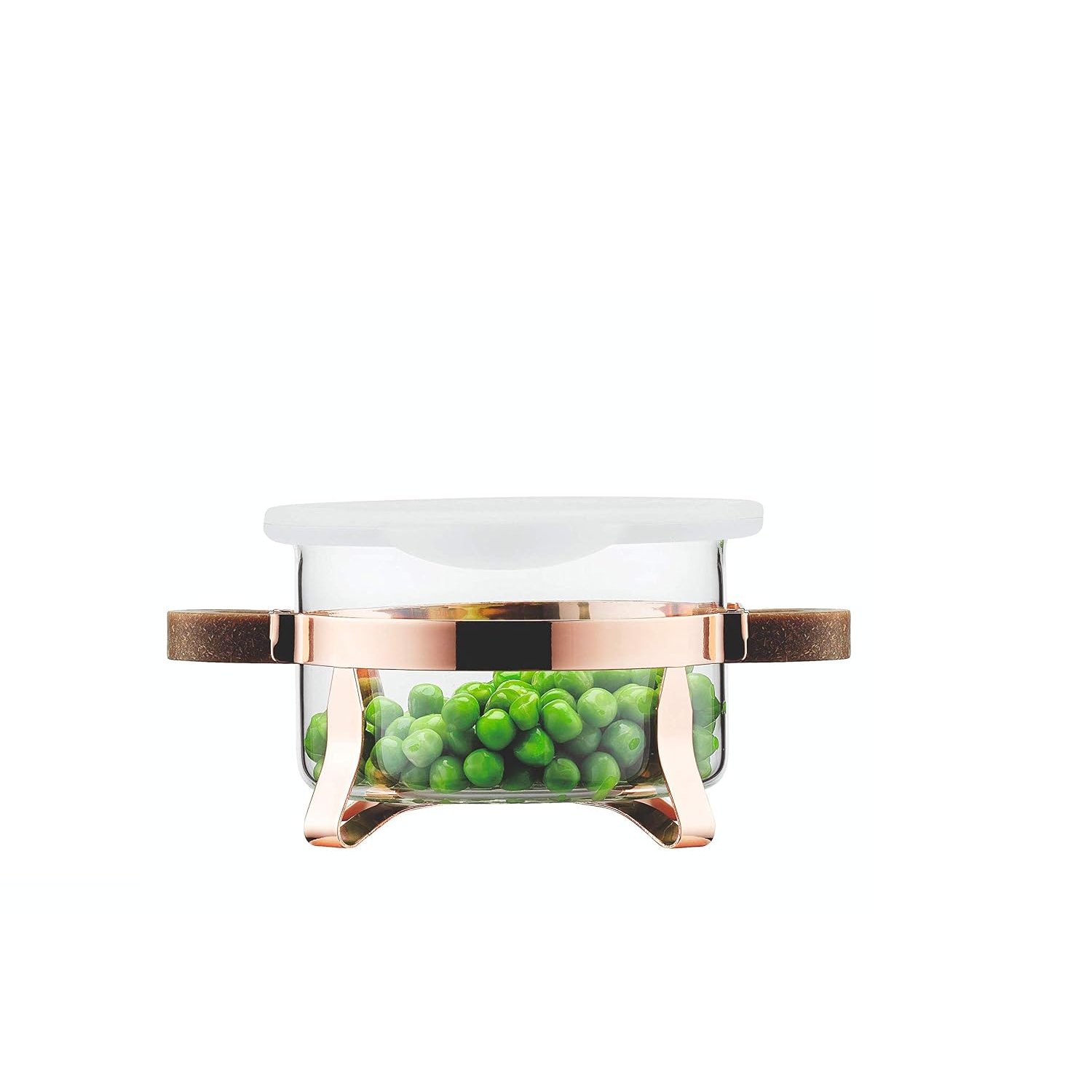 Bodum Chambord Bakeware Dish Set with Silicone Lid and Copper Stand, Clear, 0.25 Litre