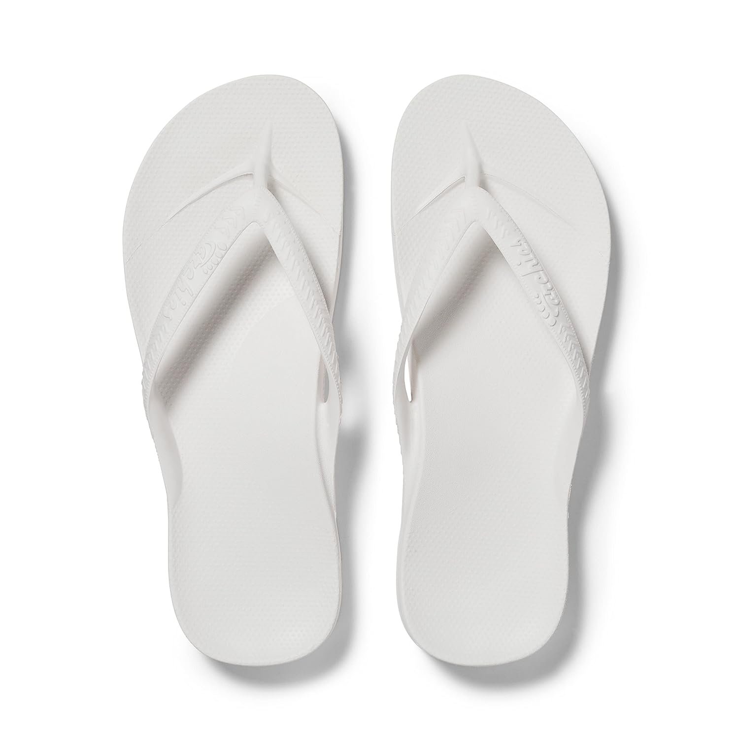 ARCHIES Arch Support Flip Flops for Men & Women – Orthotic Sandals for Plantar Fasciitis Relief – Lightweight, Cushioning, Shock-Absorbing Sandals for Walking, Foot Pain - White (UK 10)