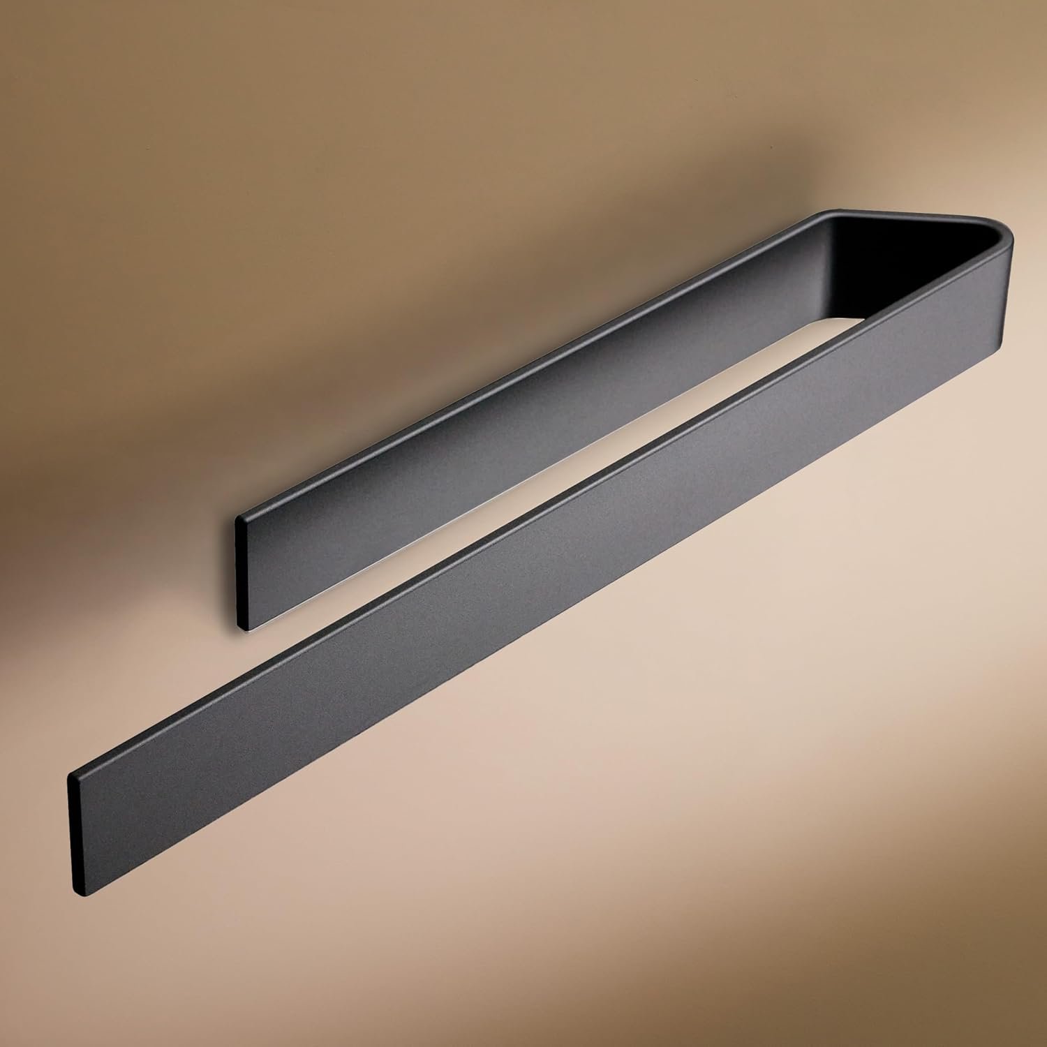 Designfactory Hamburg towel rail | Self Adhesive towel holder | towel rail for bathroom and kitchen | 40 cm | Modern design | Matt Black