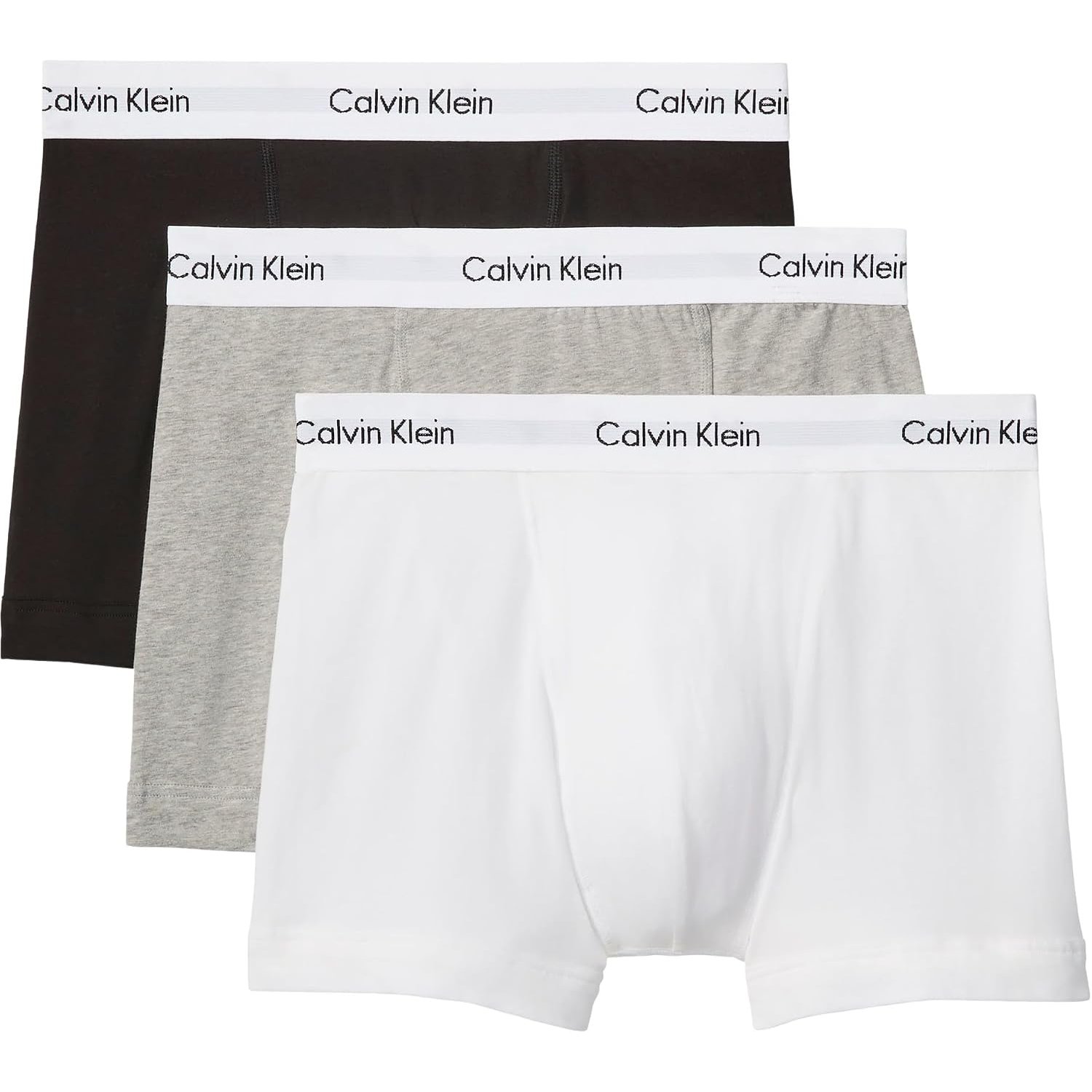 Calvin Klein Men's Trunk, Black/White/Grey Heather, XL